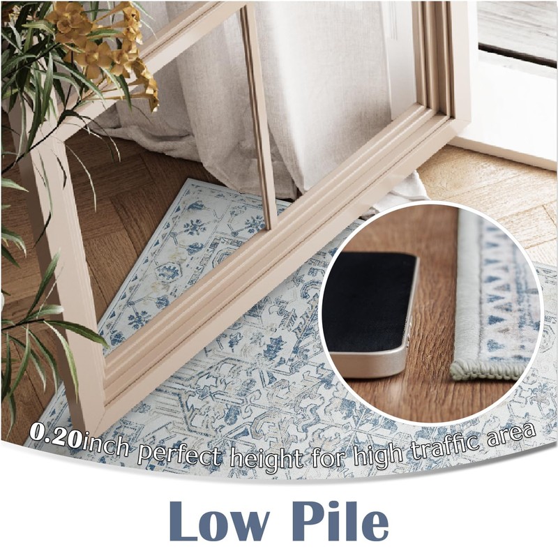 jinchan Runner Rug 2x5 Washable Hallway Runner - Vintage Floral