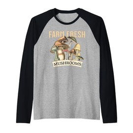 Farm Fresh Mushrooms Organic Natural Fresh Mushrooms Raglan Baseball Tee