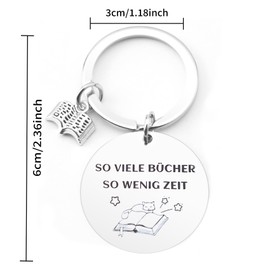 Gifts for Readers Keyring with Engraving Gifts for Book Lovers Advent Calendar Filling Reading Gift Christmas Gifts Book Lovers Gifts Keyring Gifts Readers, silver