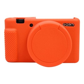 Easy Hood Camera Case for Sony ZV-1 Camera Removable Lens Cover,Anti-Scratch Silicone Soft Camera Case Compatible with Sony ZV-1 ZV1 Camera(Orange)