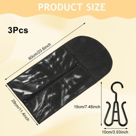 HASTHIP® 3 bolsas para guardar extensiones de cabello y pelucas
