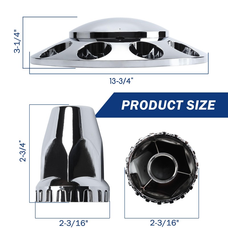 Vitonsbay Axle Wheel Covers for Semi Truck - 2 Front