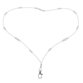 MAGICLULU Pearl Badge Lanyard Pearl Lanyard Neck Lanyard Pearl Neclace Trendy Necklace Id Badge Necklace Lanyards Badge Necklace for Women Id Lanyard Beaded Id Card Bead Chain Key Chain Miss