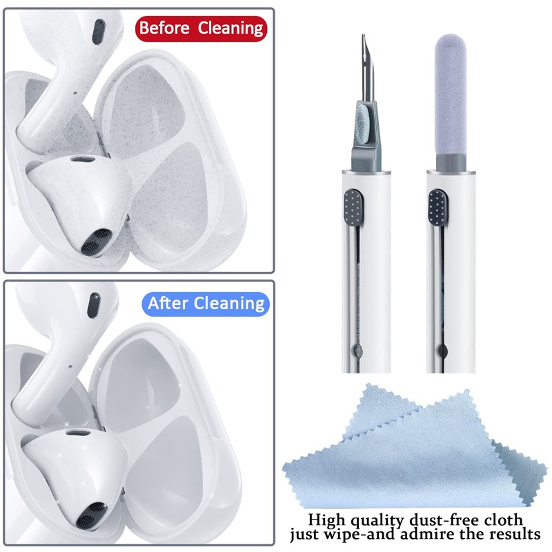2Pcs Earbud Cleaning kit， Multi-Function Cleaning Pen with Soft Brush