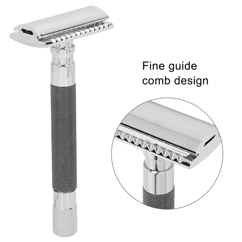 Double Edge Safety Razor Long Handle Manual Zinc Alloy Safety