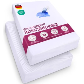 Utopia Bedding Waterproof Mattress Protector, 140 x 200 cm, for Mattresses up to 30 cm Height, Lightweight and Soft Jersey Mattress Cover with Stretchy Sides - White