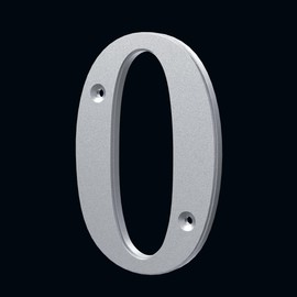 Unique 5-Inch High Acrylic House Numbers - Rustproof & Anti-fade Mailbox Number/Float or Flush Mount - Enhance Home Address Visibility/Silver Finished/Number 0