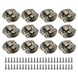 QUARKZMAN Pack of 12 Hasp Locks, 29 x 27 mm Retro Box Toggle Clasps, Metal Buckle Clasps, Suitcase Lock with Screws for Jewellery Box, Suitcase, Tool Box, Wooden Box, Bronze