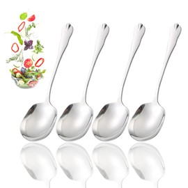 Serving Spoon, Set of 4 Large Serving Spoons, Long Spoons, Stainless Steel, Buffet Tablespoon, Salad Spoon, Serving Spoon, Stainless Steel for Restaurant and Family Celebrations