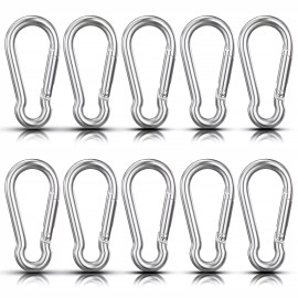 SharingMoment 10 PCS Stainless Steel Carabiners Spring Snap Hooks Heavy Duty Keychain Clip NEW
