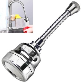 Smaoqingji Water Tap Extension Kitchen Hose - 1 Piece, Silver, Tap Extension, Splash Guard Extension for Taps, Flexible Water Use, Dead End Cleaning
