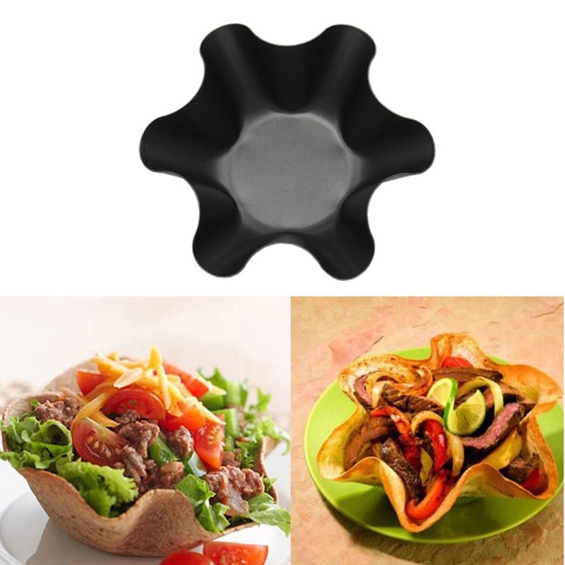 4Pcs Tortilla Maker Nonstick Taco Shell Maker Salad Bowl Carbon