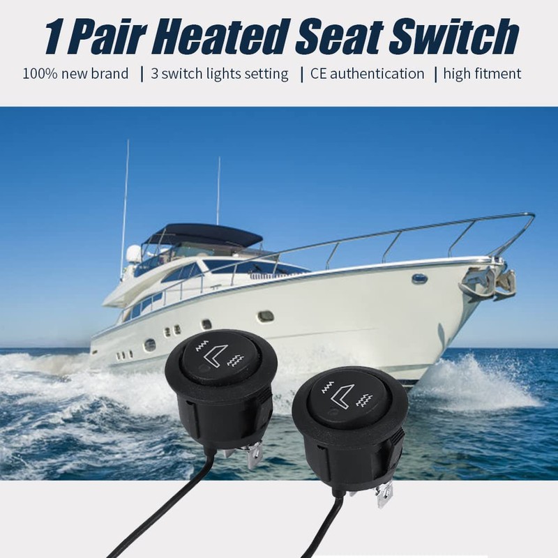 1 Pair Heated Seats Switch, Universal 12V 3 Pins Heated