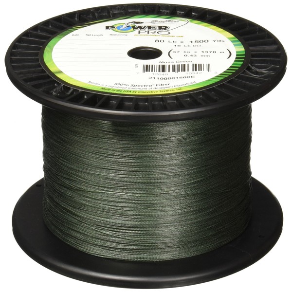 POWER PRO Spectra Fiber Braided Fishing Line, Moss Green, 150YD/10LB