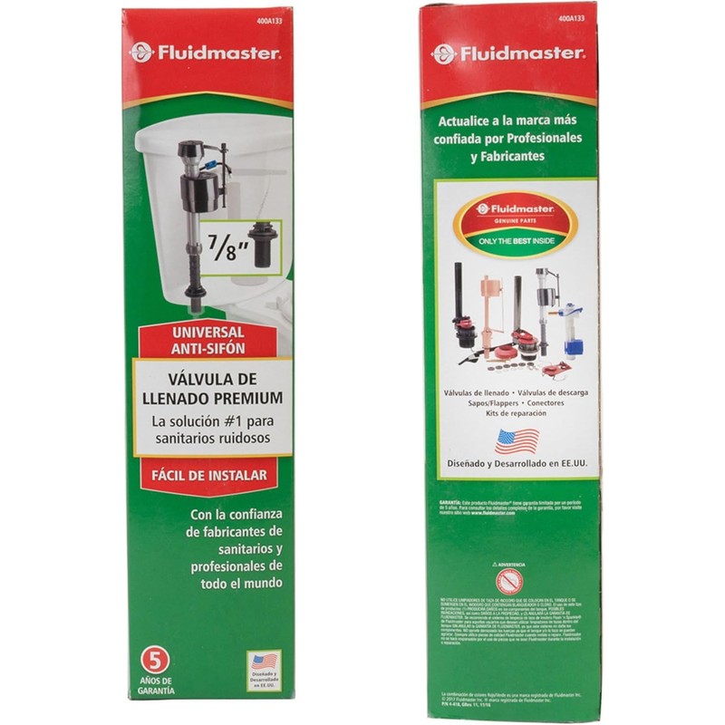 Fluidmaster 400A133 Premium Filling Valve Universal High Performance Toilet Fill