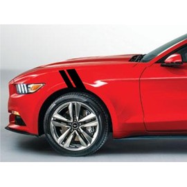 2 and 3 Inch Fender Hash Mark Bars Racing Stripes Vinyl Decals, Fits Ford Mustang, Shelby, Driver Side, Light Grey