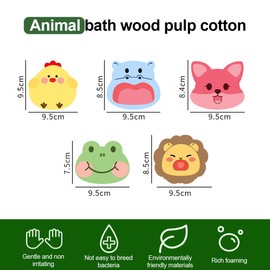 OUDQFCJ 5pcs Baby Bath Sponge Kids Shower Sponge Cartoon Shape