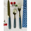 Quid Novi Colorful Flatware - White Polka Dots On Country