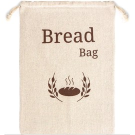 New Living Bread Bag Made of 100% Organic Linen, Extra Large Bread Bag, 1 x Reusable Bread Bag, Food Storage Bag, Bread Storage Bag, 44 x 35 cm, Eco Bread Bag