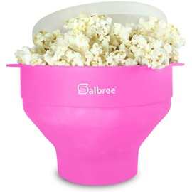 The Original Salbree Microwave Popcorn Popper, Silicone Popcorn Maker, Collapsible Microwavable Bowl - Hot Air Popper - No Oil Required - The Most Colors Available (Pink)