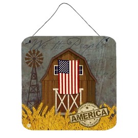 Caroline's Treasures Patriotic Barn Land of America Wall or Door Hanging Prints, Multicolor
