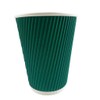 Heyiwell 50 PC Paper Coffee Cups,8 OZ Green Insulated Ripple