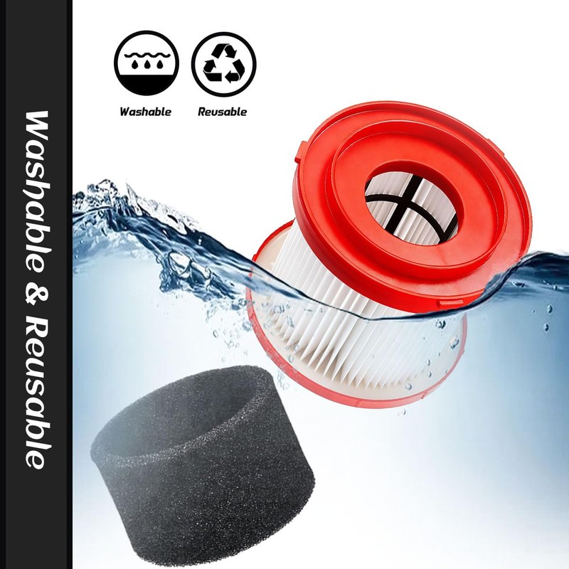 2 Pack 49-90-1900 HEPA Filter Replacement Compatible with Milwaukee Wet/Dry