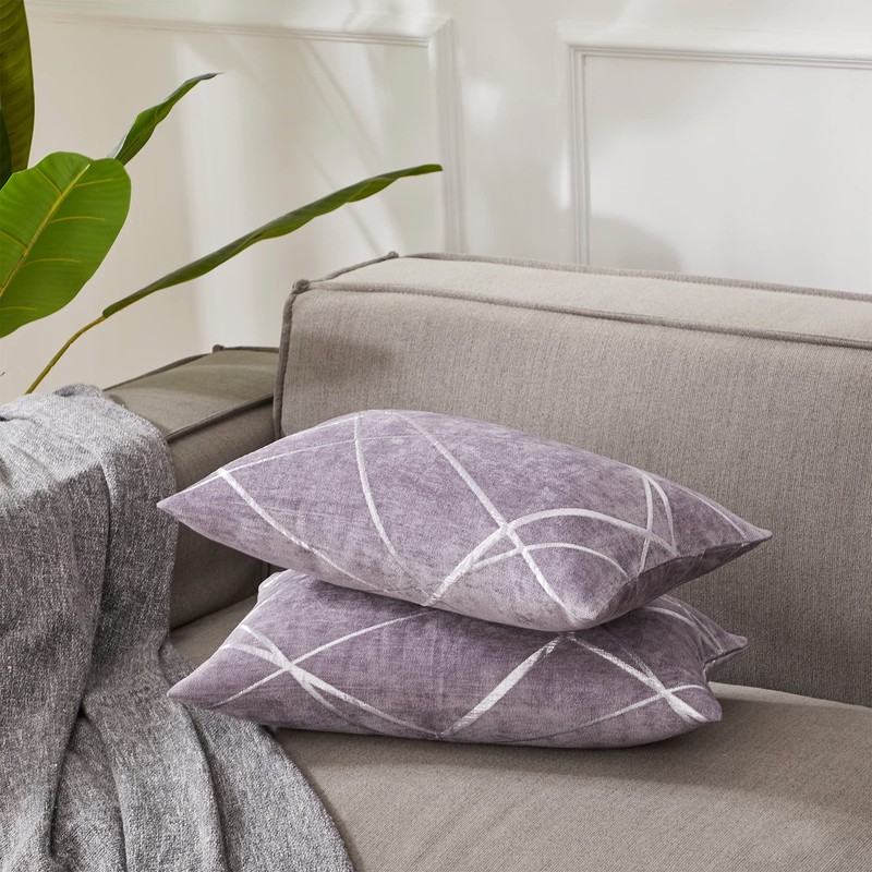 GIGIZAZA Decorative Throw Pillow Covers 20 x 20,Voilet Purple Sofa