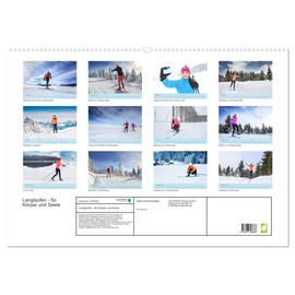 Langlaufen - für Körper und Seele (Wandkalender 2026 DIN A2 quer), CALVENDO Monatskalender: Anstrengung für den Körper, Entspannung für die Seele (CALVENDO Sport)