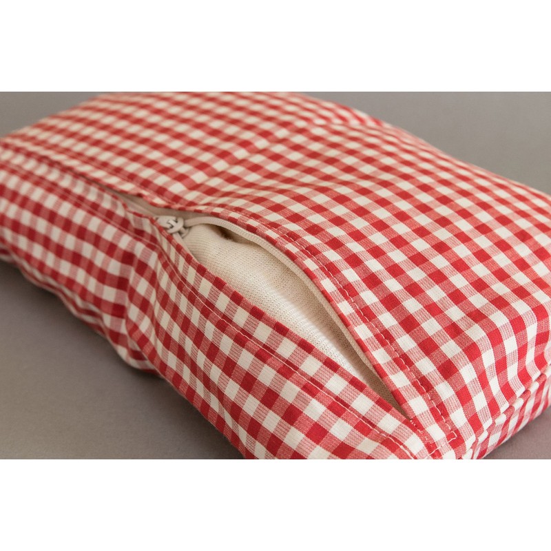 Organic Lavender Pillow 30 x 20 cm Organic Cover Red/White