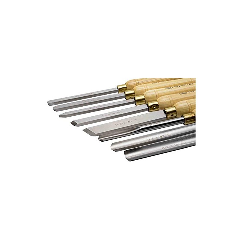 PSI Woodworking LCHSS8 Wood Lathe 8pc HSS Chisel Set