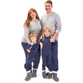 HonestBaby Family Matching Holiday Pajamas Organic Cotton for Men, Women, Kids, Toddlers, Baby Boys, Girls, Unisex Pets, Snowy Night, Large