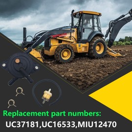 Fuel Pump with Filter and Oil Hose Replacement for John Deere Lawn & Garden Tractors Models X350 X370 X380 X390 X570 Z445 Z465 Z530M Z530R, Lawn Garden Tractors Parts Replace UC37181 UC16533 MIU12470