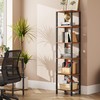 TUTOTAK Bookshelf, 6-Tier Tall Book Shelf, Narrow Bookcase for Small