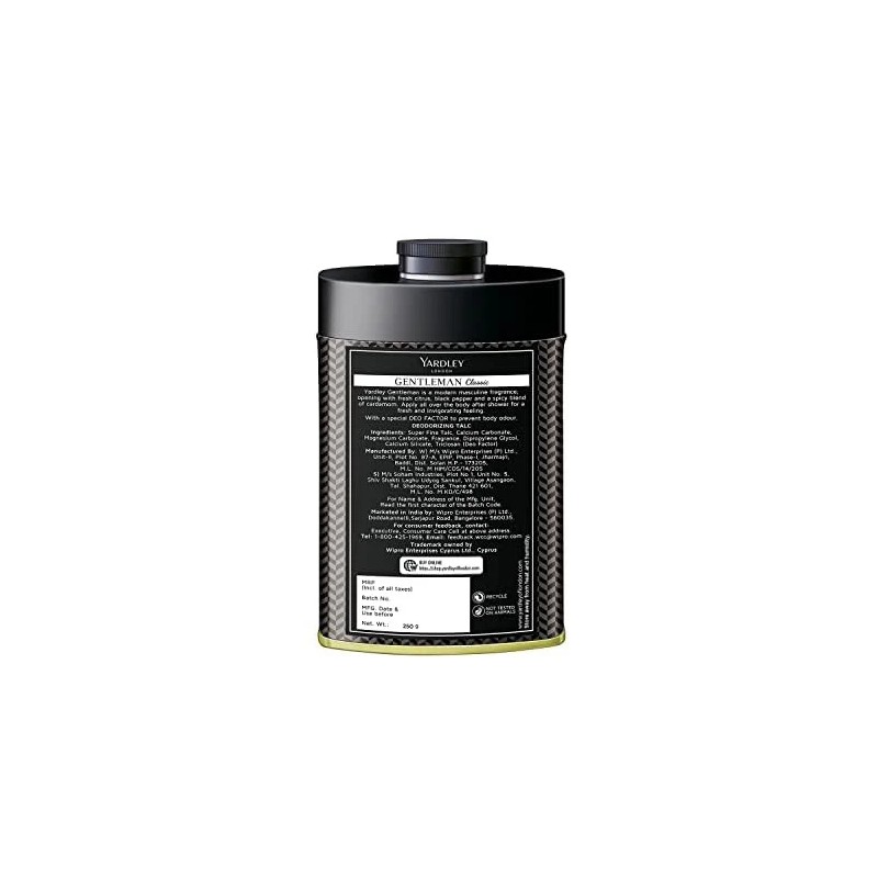 Yardley Gentleman Classic Fragrance 8.8oz Citrus Floral Musk Talc for