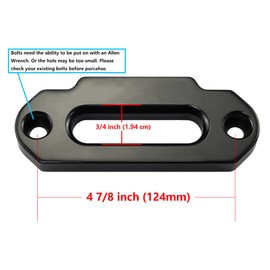 Ucreative Aluminum Hawse Fairlead for ATV 2000-3500 LBs Winch 4 7/8" (124mm) Mount Glossy (Black)