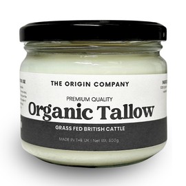 Origin Organic Grassfed Beef Tallow | Certified Premium Quality | Beef Fat Drippings | Food & Skin Grade | Multiple Uses | British Farms