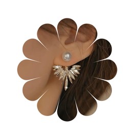 Gold Angel Wing Studs Earrings Pearl Stud Earrings Gold Delicate Wing Earrings Gold Wing Jacket Earrings Cute Earrings Jewelry For Women And Girls