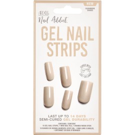 Ardell Nail Addict Gel Nail Strips - Cashmere Sands, LED/UV Lamp Curable, 1-Pack