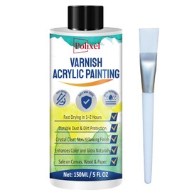 High Gloss Varnish for Acrylic Painting, Artist's Acrylic Varnish, Non-Yellowing, UV Resistant, Final Protective Coating for Canvas Art, Suitable for Pro Artists, Hobby Painter-5OZ/150ML