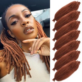 Marley Hair 16 Inch 7 Packs Pre Separated Springy Afro Twist Hair Copper Red Marley Twist Braiding Hair for Faux Locs Crochet Hair Pre Fluffed Spring Twist Hair Extensions (16",350)