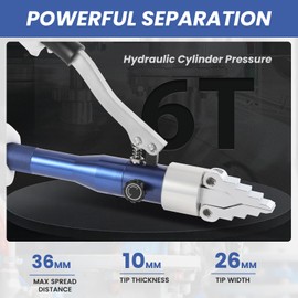 Huanyu Integral Hydraulic Flange Spreader 6T Portable Hydraulic Flange Separator Manual Flange Splitter Aluminum Alloy Pliers Max Spread 36mm Fast Oil Return for Flange Replacement Blue YQ-30L