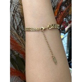 chanceamz 5 Layers of 14K Gold Plated Green CZ Gold Chunky Bracelet For Woman Her Girls