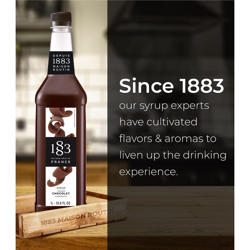 1883 Coffee Syrup, Chocolate Syrup for Drinks, Made in France,