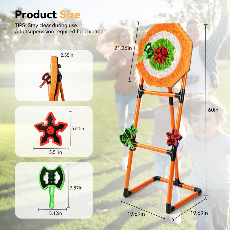 Axe Throwing Game for Backyard with 6 Axes & 6