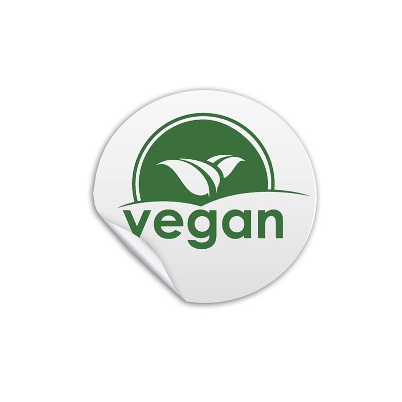 25mm Round White Vegan Green Stickers Food Labels allergen Labelling