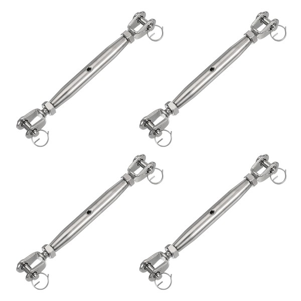 uxcell 4Pcs M10(3/8") Closed Body Jaw and Jaw Turnbuckles Wire