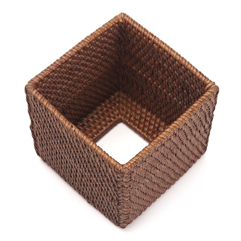 DECRAFTS Rattan Tissue Box Cover Natural Woven Facial Napkin Holder