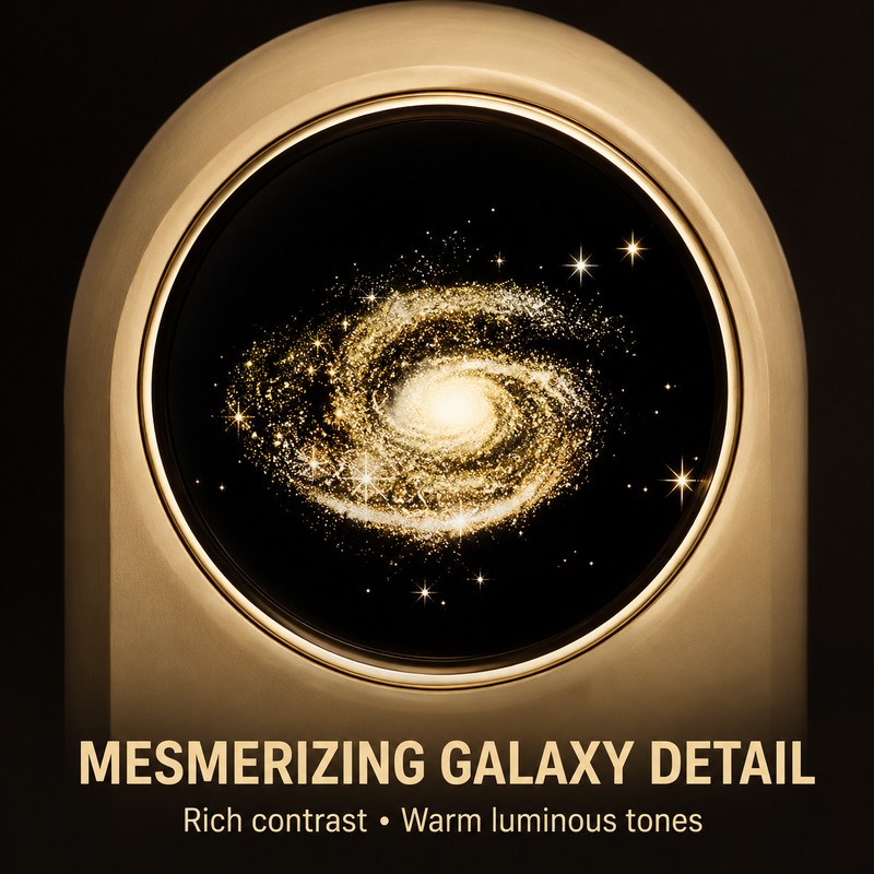 LED Galaxy Crystal Ball with Wooden Base for Home Decor