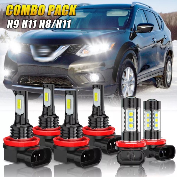 CHUSYYRAY For Nissan Rogue 2014-2020 - 6x 6000K LED Headlight